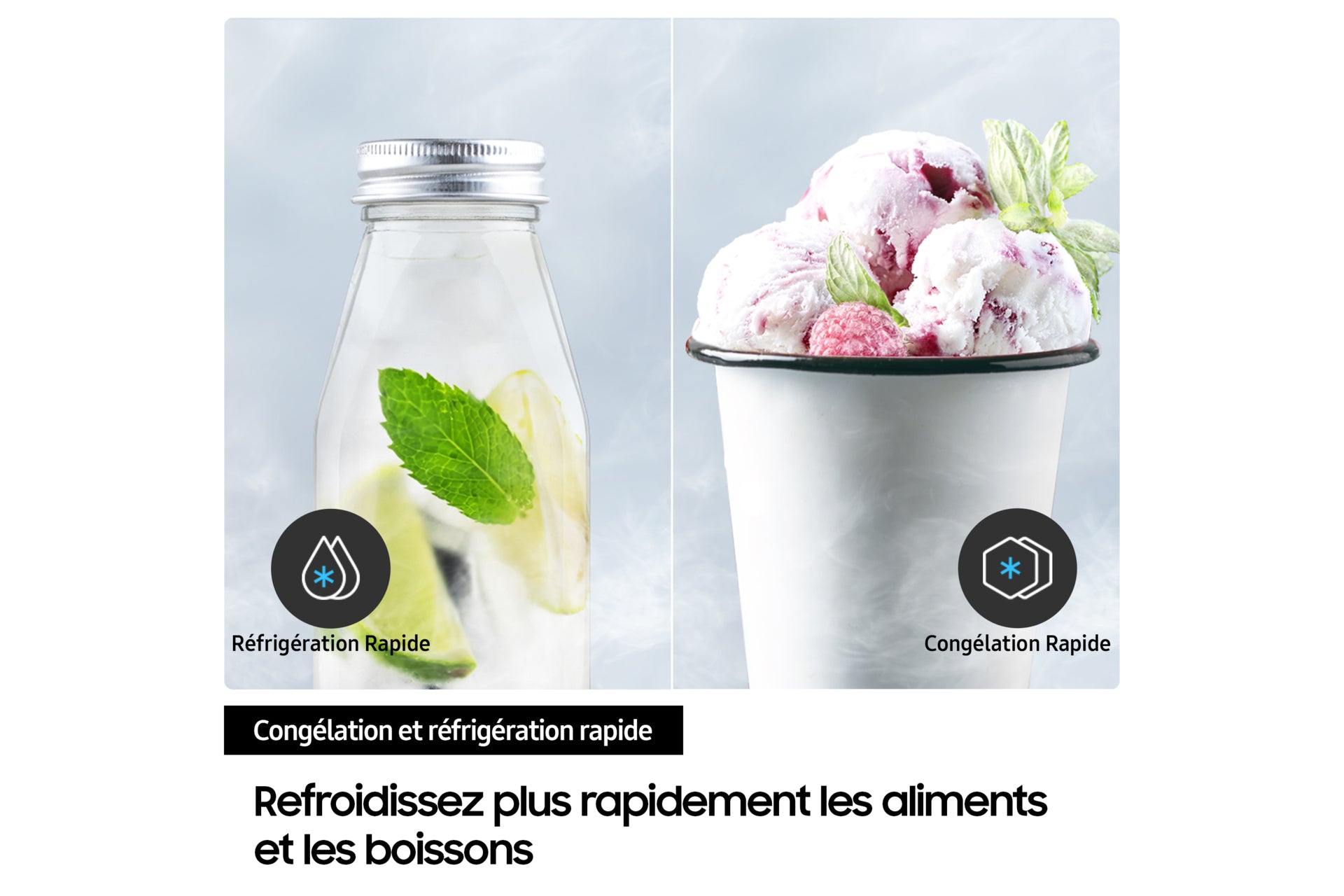 Samsung Réfrigérateur Combiné Bespoke AI - Clayette Porte- 390L - Classe E -RB38C672ESA