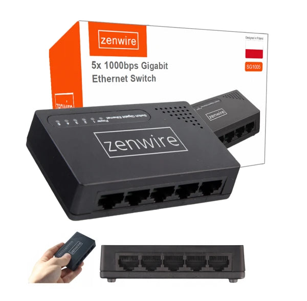Commutateur LAN Zenwire SG1005 à 5 ports Gigabit Ethernet 1 000 Mbps