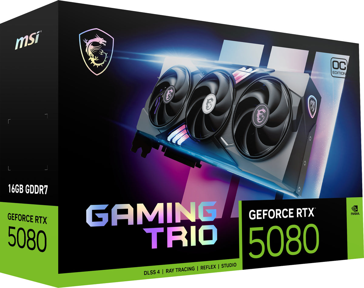 MSI GAMING GEFORCE RTX 5080 16G TRIO OC carte graphique NVIDIA 16 Go GDDR7 - vue 7