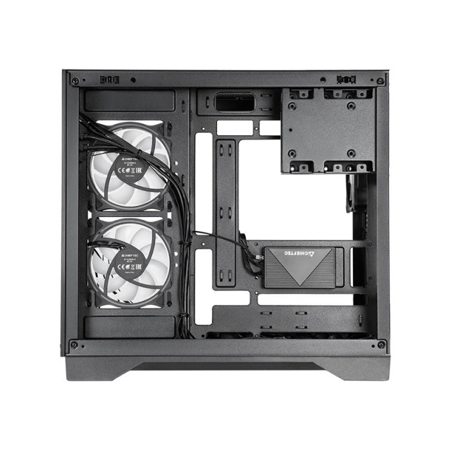 Chieftec Visio GM-30B-TG-OP Boîtier PC Cube Noir avec Double Verre Trempé