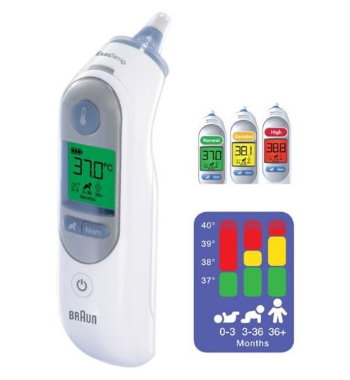 Braun ThermoScan 7 Détection arrière Blanc Oreille