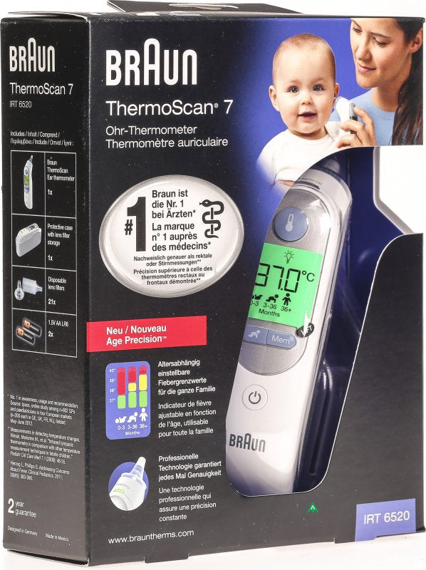 Braun ThermoScan 7 Détection arrière Blanc Oreille