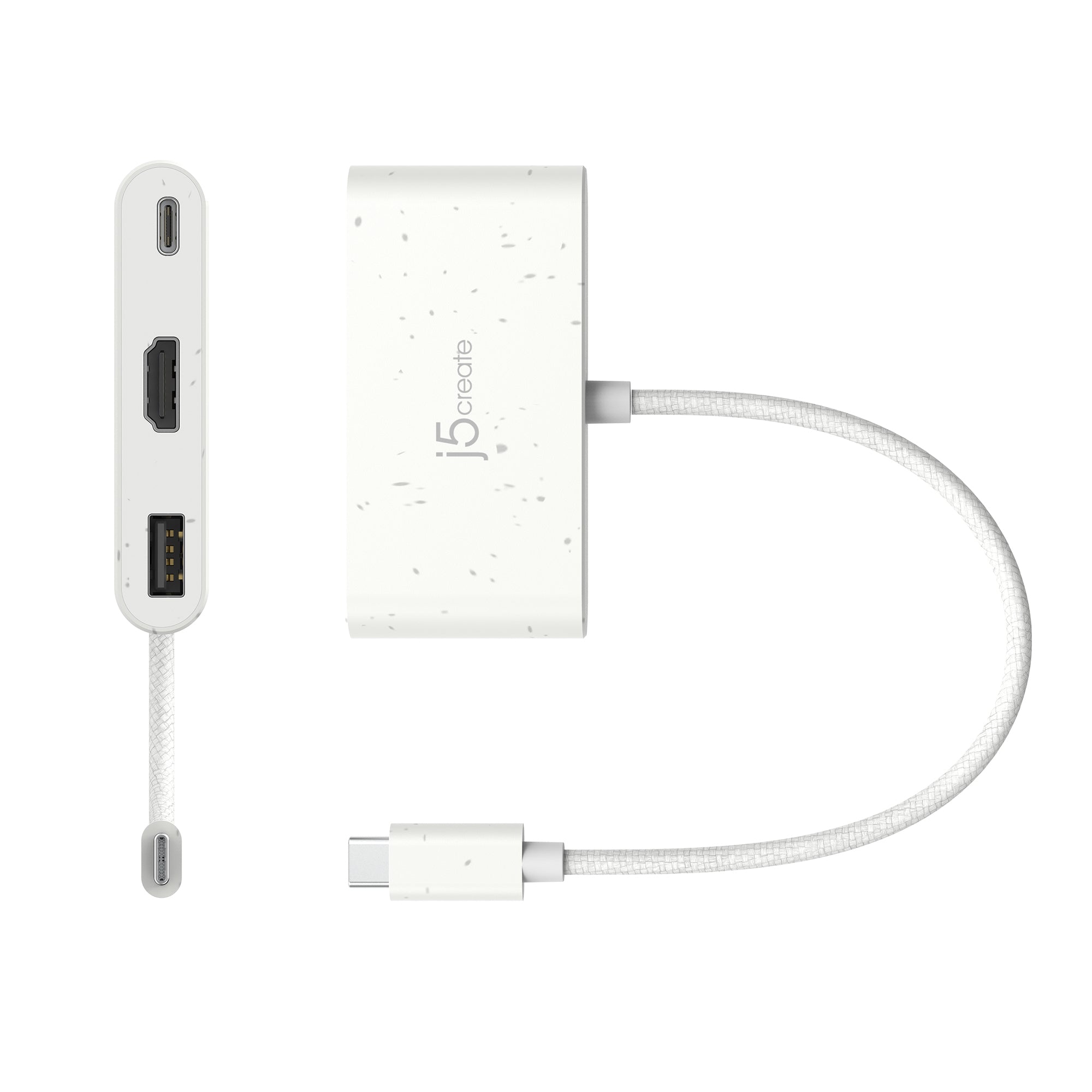j5create JCA379EW-N USB-C® écologique vers HDMI™ et USB™ Type-A avec Power Delivery