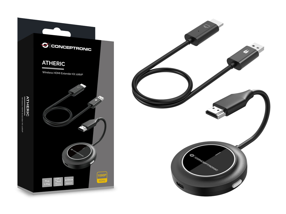 Conceptronic ATHERIC02B Adaptateur d'Affichage Sans Fil HDMI/USB Full HD