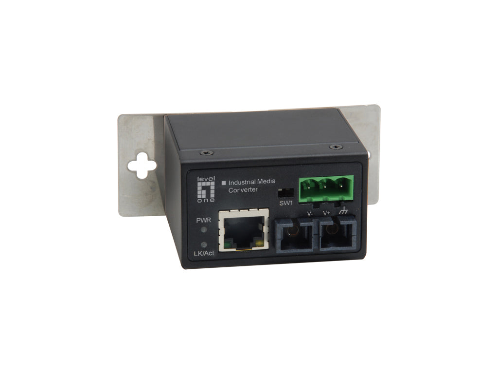 LevelOne IEC-4002 Convertisseur de Média 100 Mbit/s Multimode, Noir