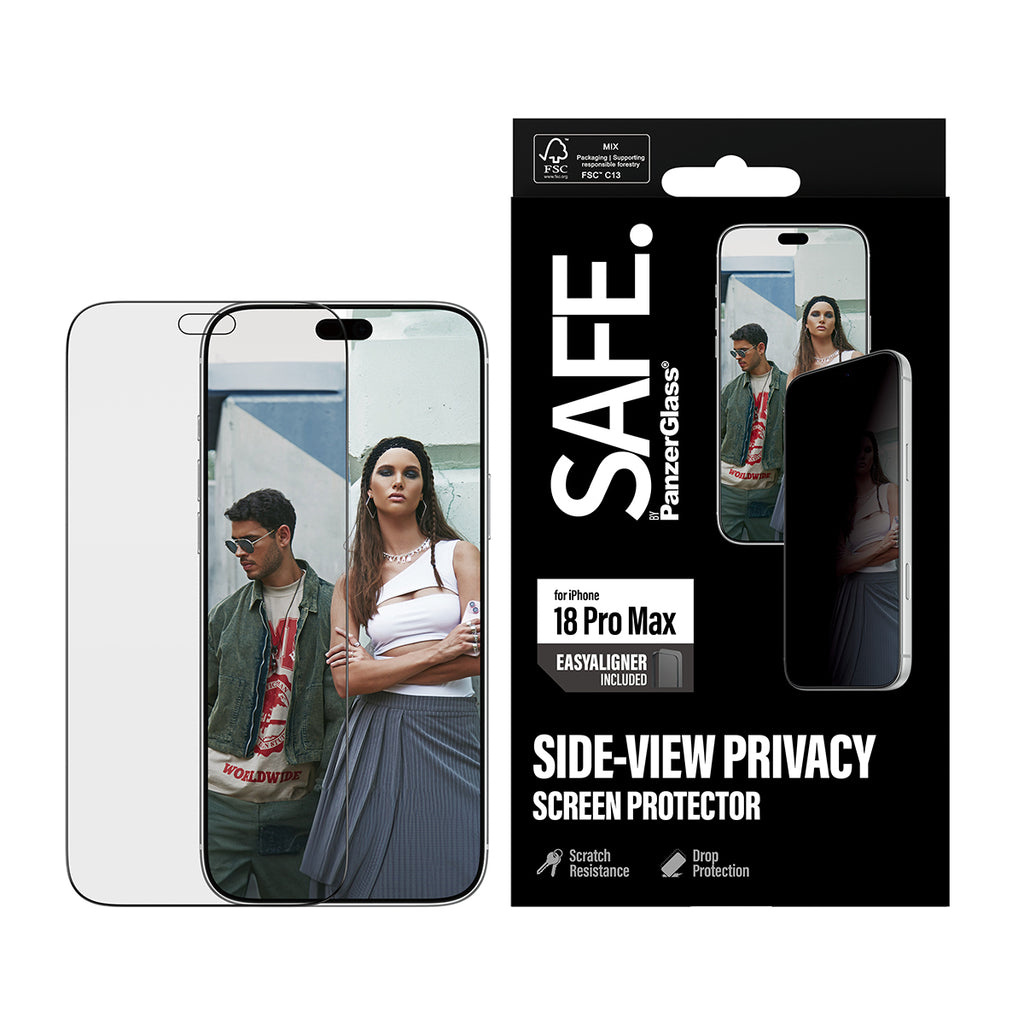 PanzerGlass SAFE. by ® Privacy Screen Protector iPhone 2026 Pro Max | Ultra-Wide Fit m. EasyAligner Protection d'écran t