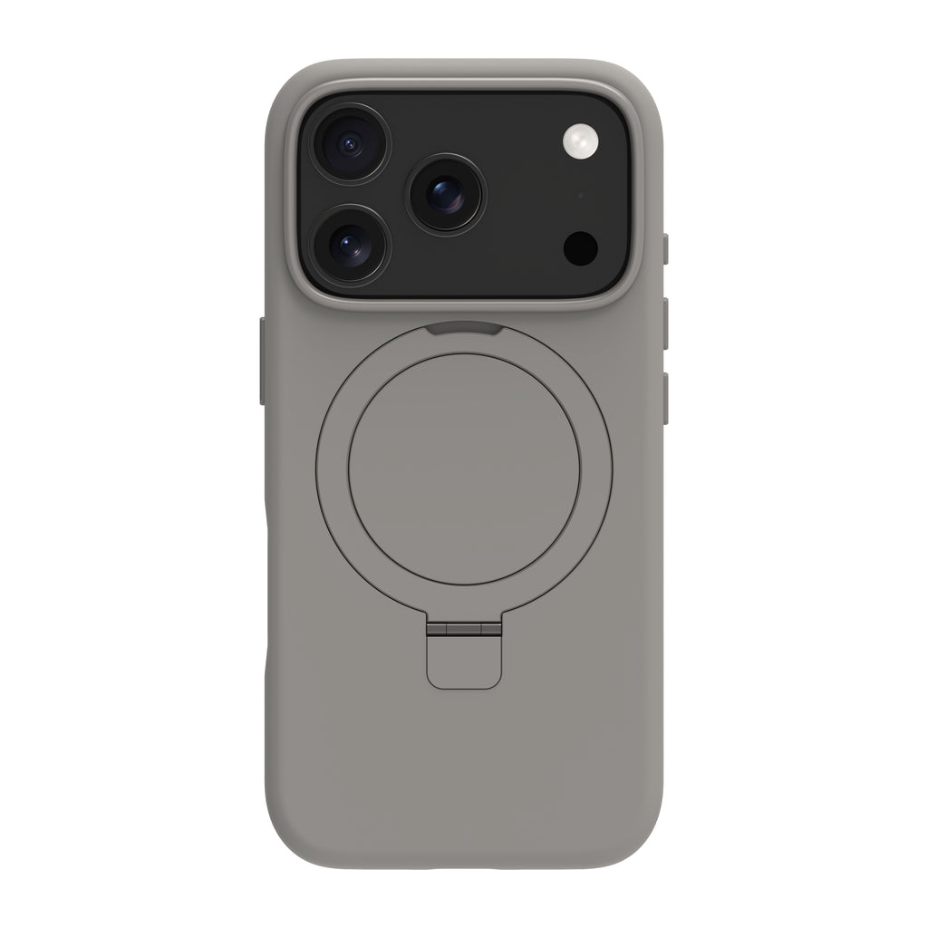 Coque de Protection Roskilde MS Kick ICON pour iPhone 17 Pro, Housse avec Support de Bureau, Gris