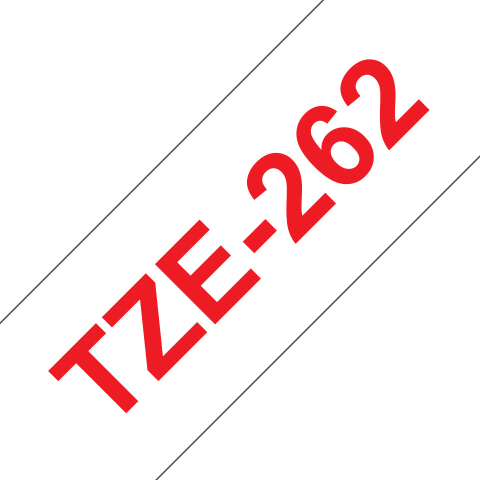 Brother TZE-262 ruban d'étiquette Rouge sur blanc