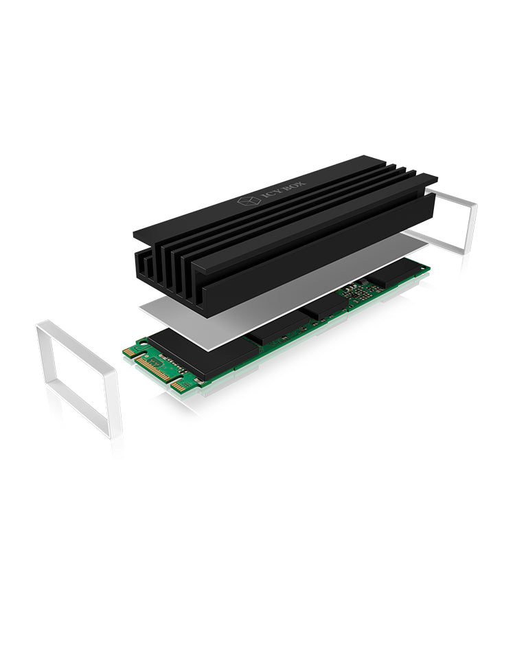 ICY BOX IB-M2HS-70 Disque électronique Dissipateur thermique/Radiateur Noir 1 pièce(s)