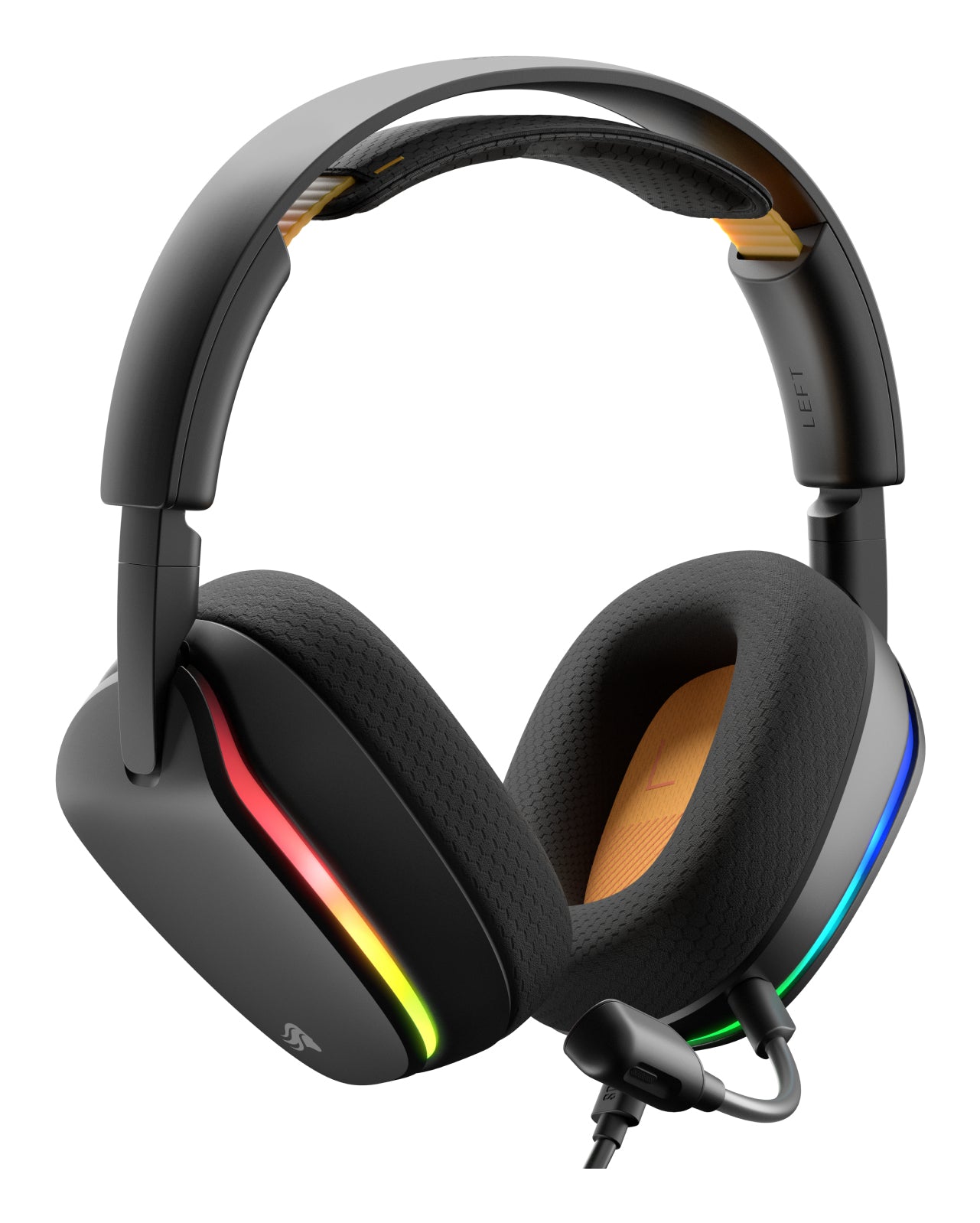 Glorious Gaming Glorious GHS Eternal RGB - Casque gaming stéréo RGB pour PC, PS5, PS4, Switch. Transducteurs inclinés sur mesures, micro détachable USB-C haute-clarté ajustable. Résistant, confort longue durée. Noir