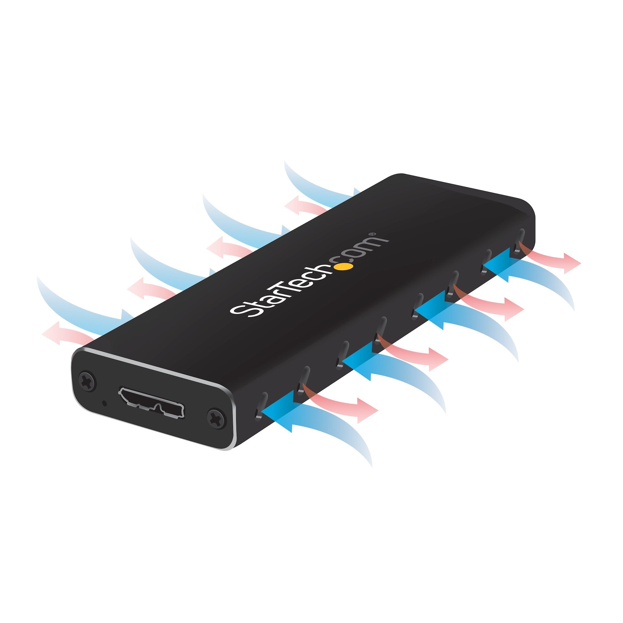 StarTech.com Boîtier Aluminium M.2 SSD vers USB 3.0 (5Gbps) avec UASP - Noir - M.2 NGFF SATA avec Clé B & Clé B+M - Boîtier Externe M.2 Portable - Non Compatible avec NVMe / AHCI