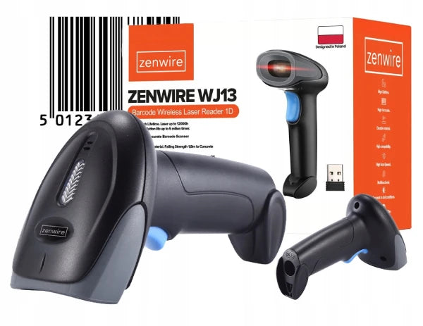 Lecteur de codes-barres EAN USB sans fil 1D portable Zenwire WJ13