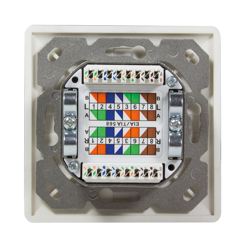LogiLink NP0125 prise de courant RJ-45 Métallique, Blanc
