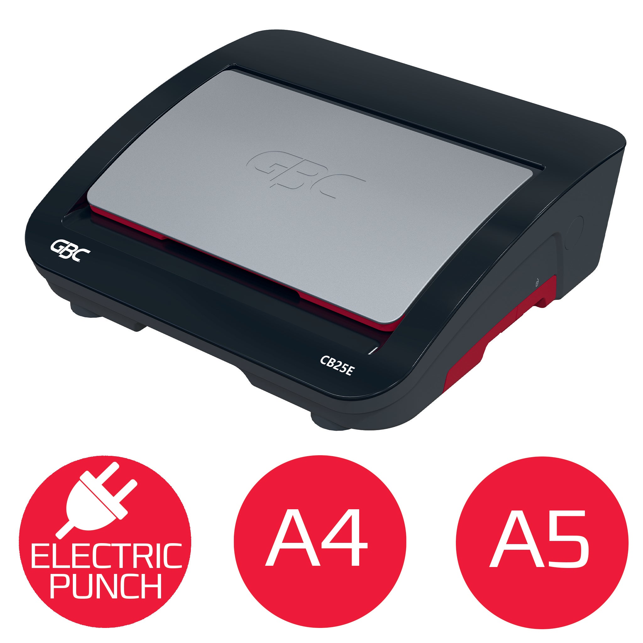 GBC GBC CombBind CB25E Machine de reliure à peigne 390 feuilles Noir, Rouge