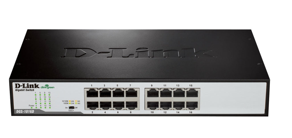 D-Link DGS-1016D/E commutateur réseau Non-géré Noir, Métallique