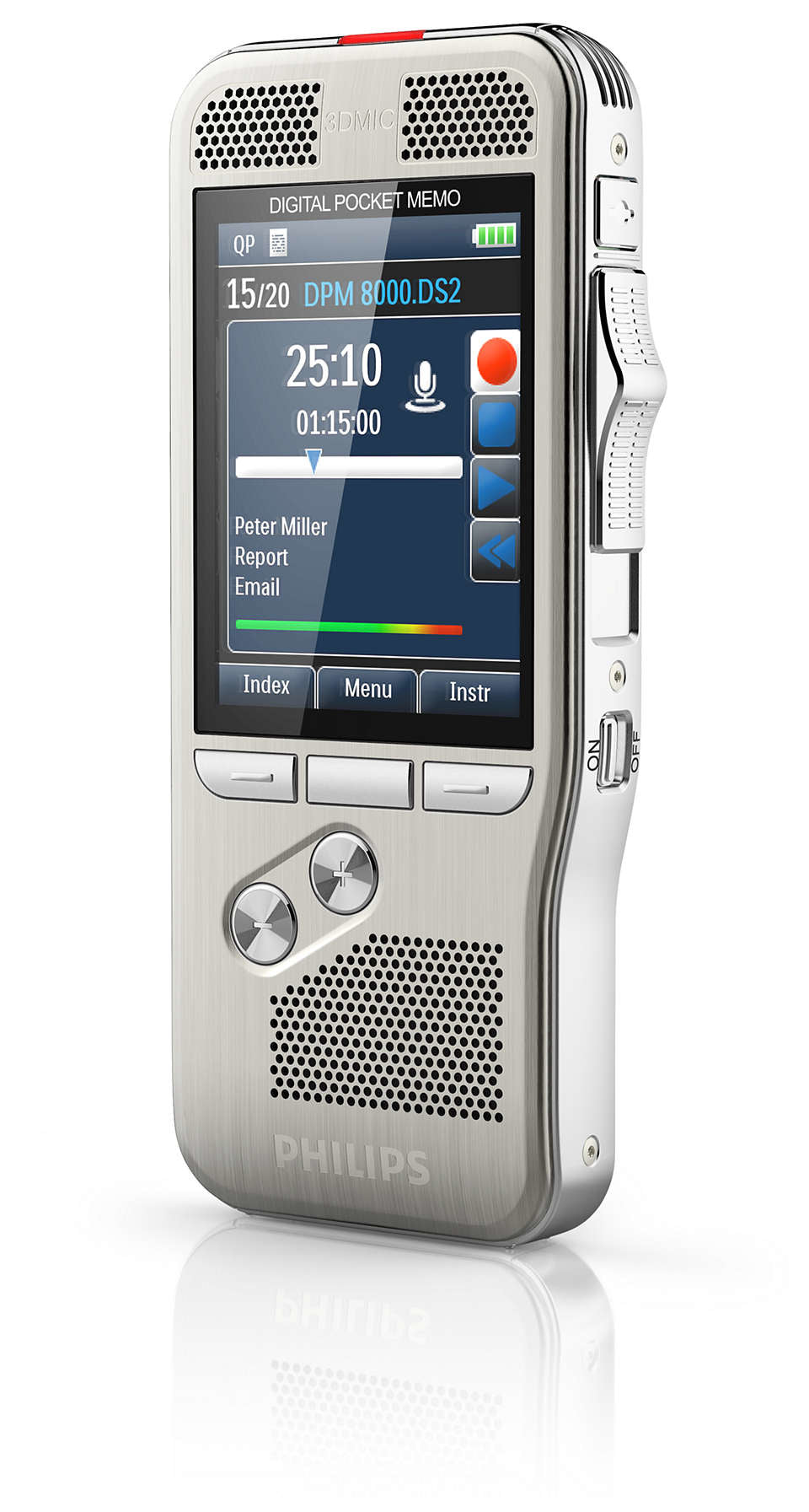 Philips DPM 8300 dictaphone Mémoire interne Argent