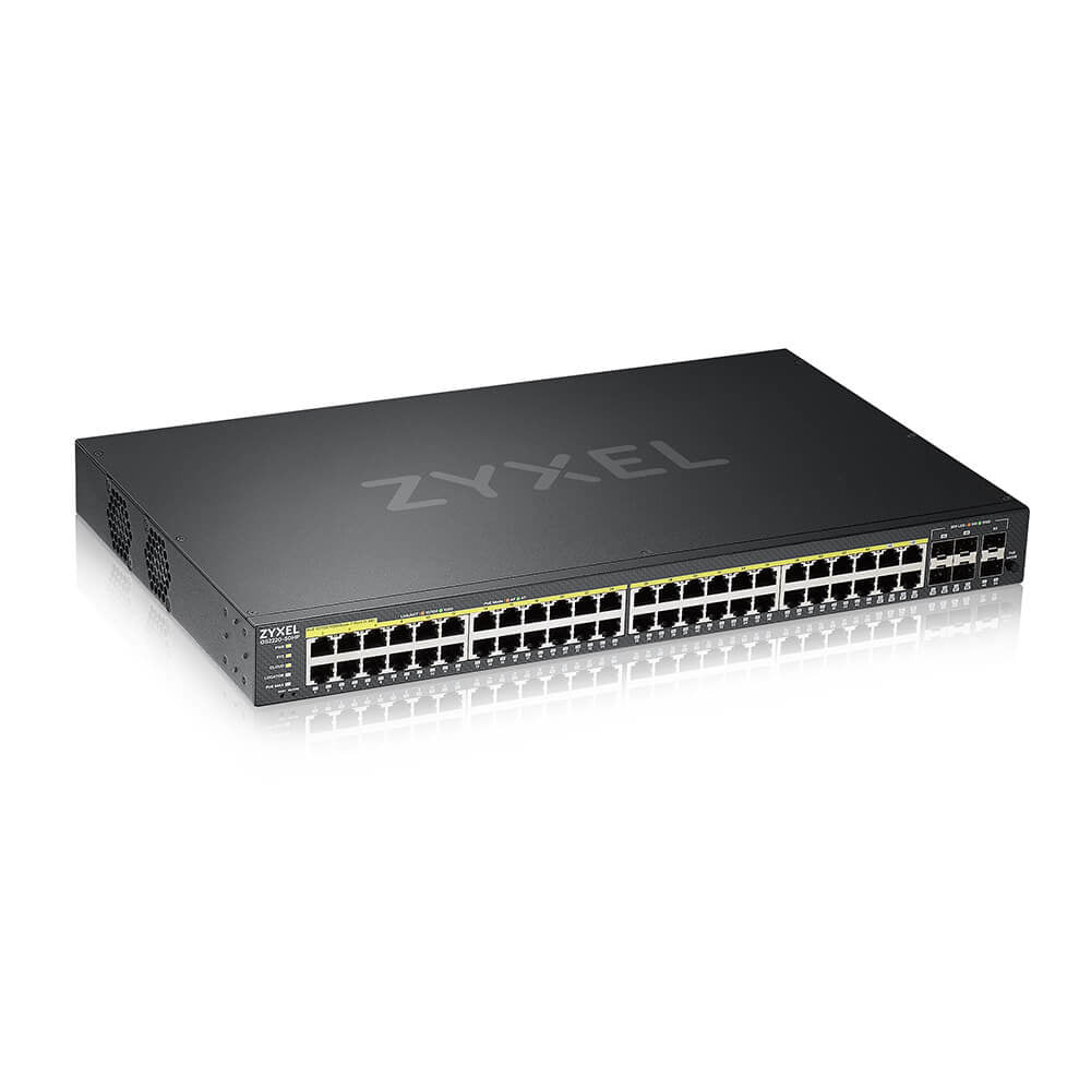 Zyxel GS2220-50HP-EU0101F Commutateur Réseau Géré L2 Gigabit Ethernet PoE Noir