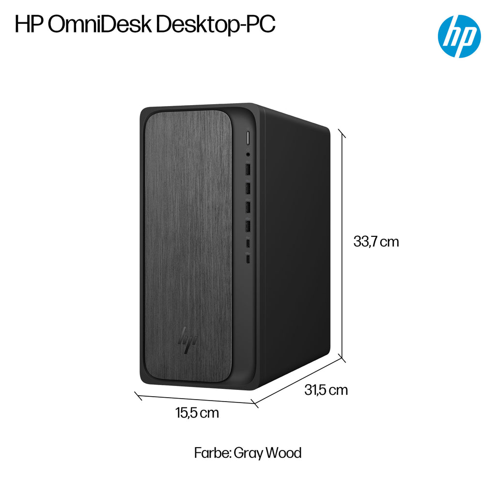 HP Omnidesk Desktop PC M02-0152ng [AMD Ryzen 5-8500G, 16GB RAM, 512GB SSD, AMD Radeon, FreeDOS]