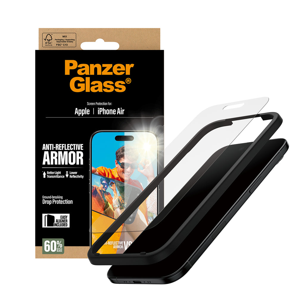 PanzerGlass ® Anti-Reflective Armor Screen Protector iPhone Air w. EasyAligner Protection d'écran transparent Apple 1 pièce(s)