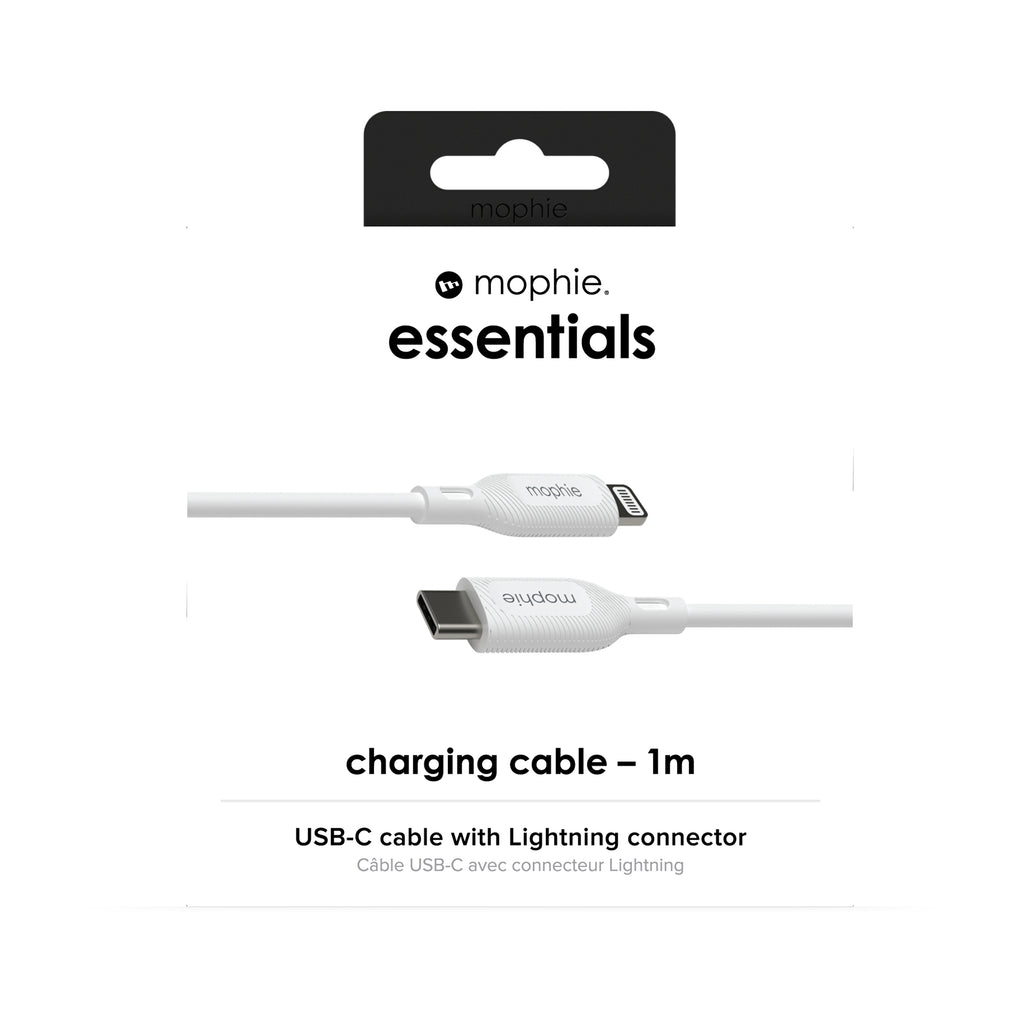 mophie essentials Lightning to USB-C | charging cable (1M) Blanc