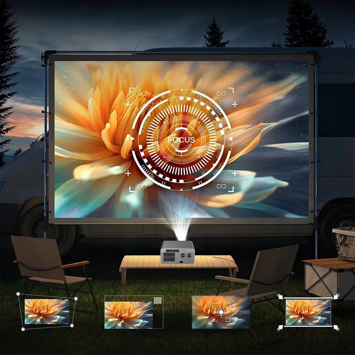 Projecteur Android Google TV FULL HD 4K 39 000 lm WiFi portable SMART Zenwire G60