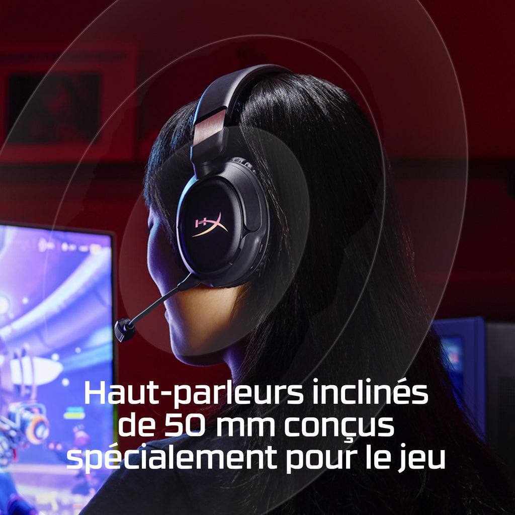 HyperX Cloud Flight 2 Casque Gaming Sans Fil, RGB Personnalisable, Noir