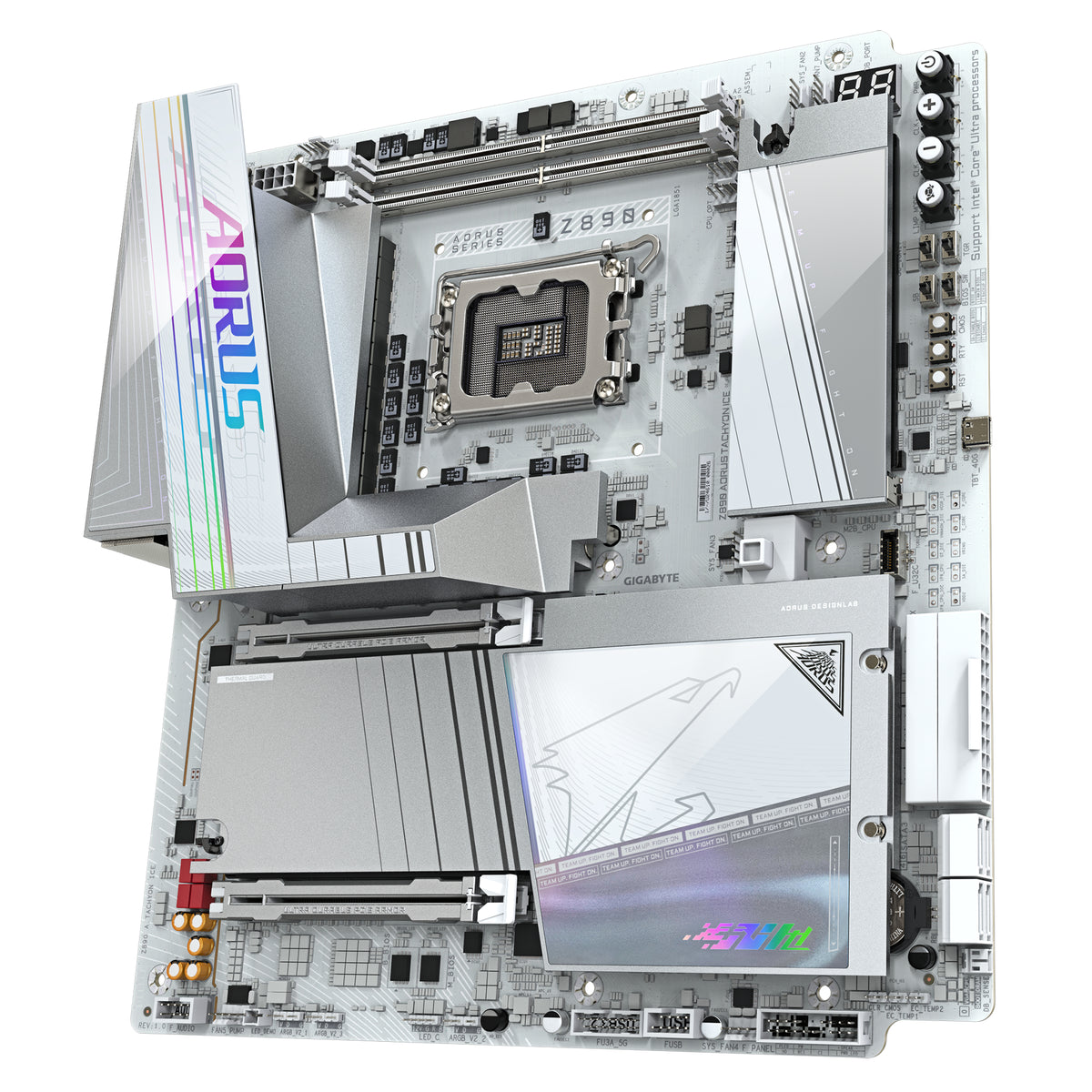 GIGABYTE Z890 AORUS TACHYON ICE Carte Mère Intel Core Ultra (Série 2), DDR5 9500 MHz (O.C), PCIe 5.0, Wi-Fi 7, LAN 5 GbE