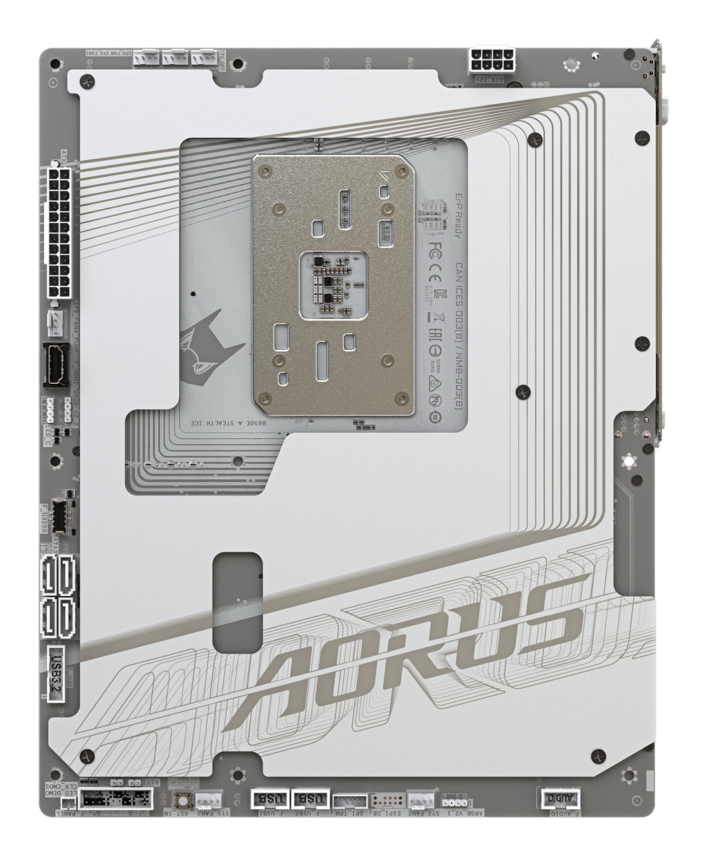 GIGABYTE B650E AORUS STEALTH ICE Carte mère - AMD Ryzen série 9000, VRM 12+2+2 phases, jusqu'à 8000 MHz DDR5 (OC), 1xPCIe 5.0 + 2xPCIe 4.0 M.2, LAN 2,5 GbE, WIFI 7, USB 3.2 Gen 2x2