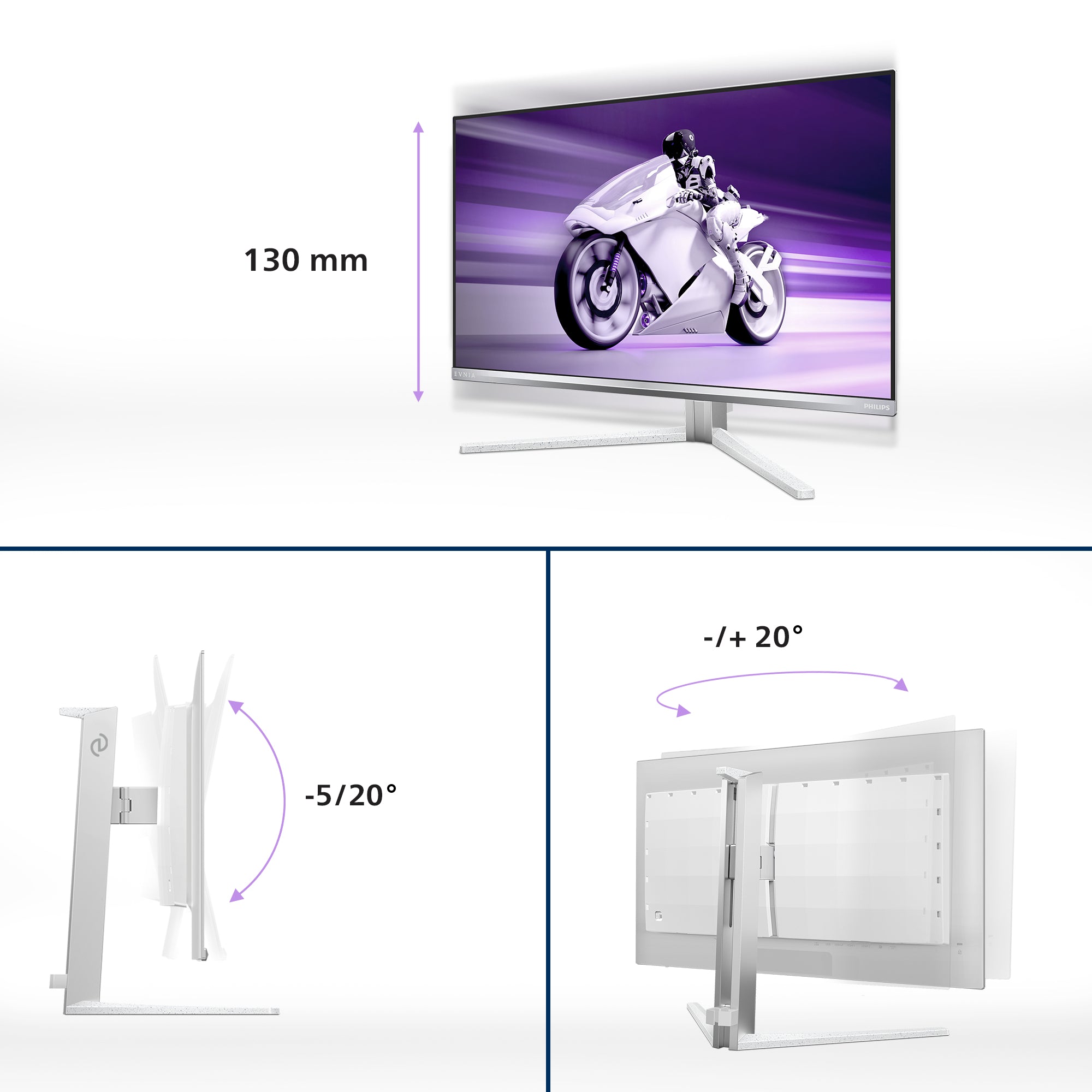 Philips Evnia 8000 27M2N8500/00 écran plat de PC 67,3 cm (26.5") 2560 x 1440 pixels Quad HD QD-OLED Blanc