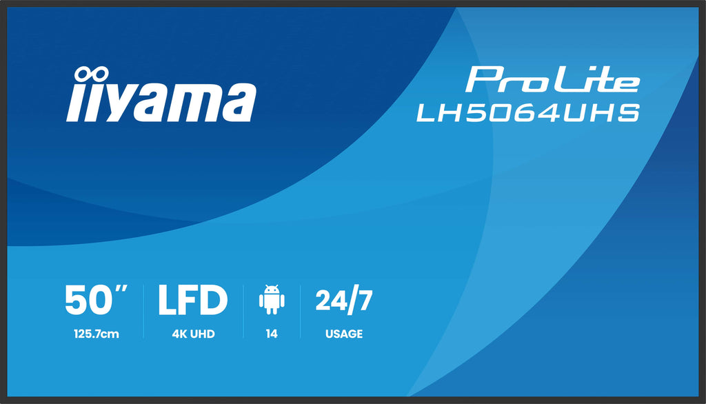 iiyama LH5064UHS-B1AG Écran d'affichage dynamique 50" 4K UHD Android WiFi 500 cd/m² Noir
