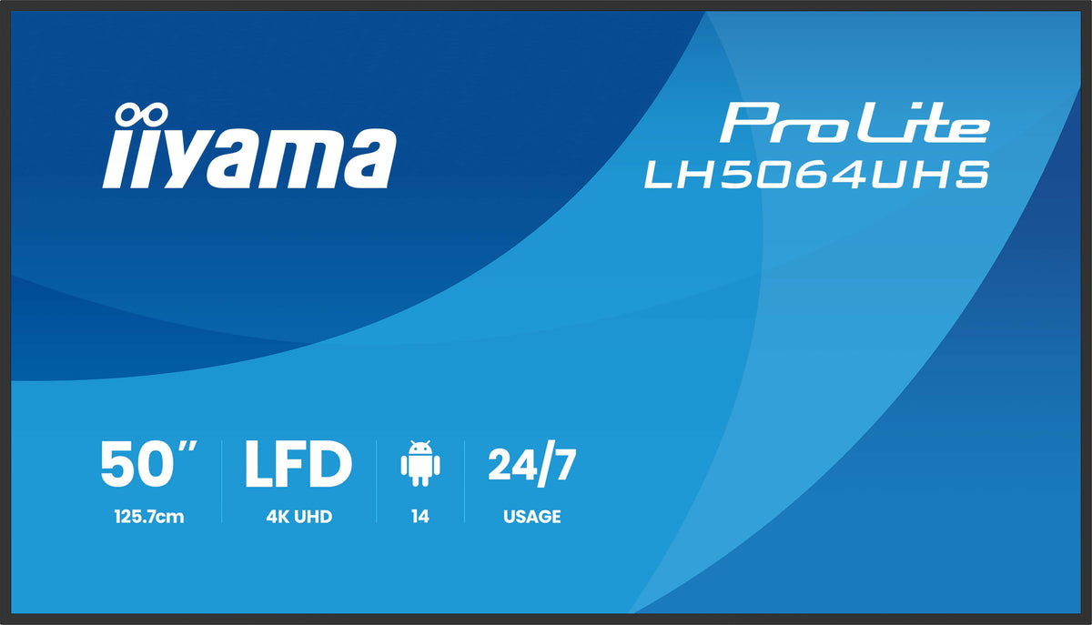 iiyama LH5064UHS-B1AG Écran d'affichage dynamique 50" 4K UHD Android WiFi 500 cd/m² Noir