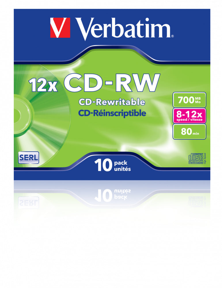 Verbatim CD-RW 12x 700 Mo 10 pièce(s)