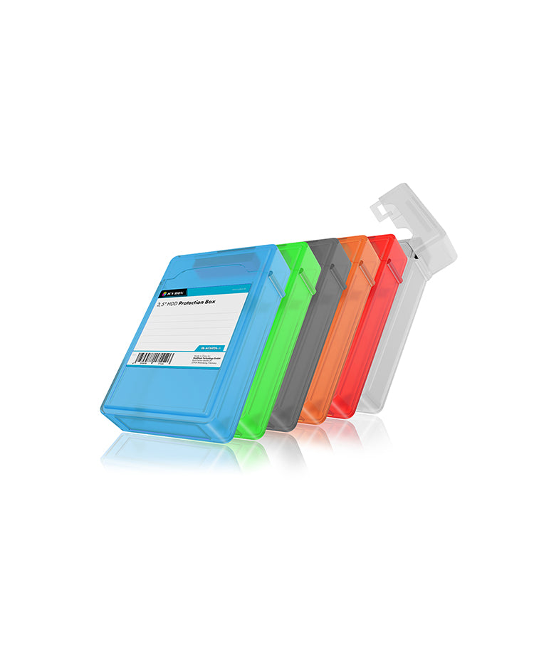 ICY BOX IB-AC602b-6 Étui Plastique Bleu, Vert, Gris, Orange, Rouge, Blanc