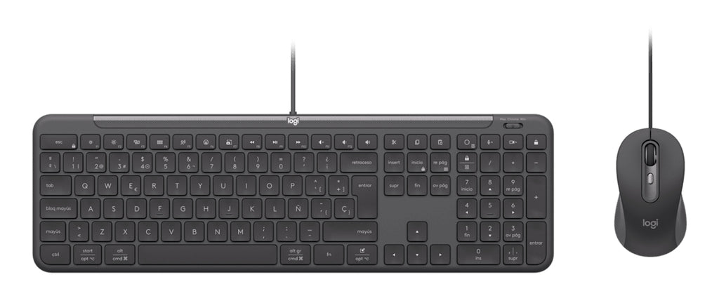 Logitech 920-013347 teclado Ratón incluido Hogar / Oficina USB QWERTY Nórdico Grafito