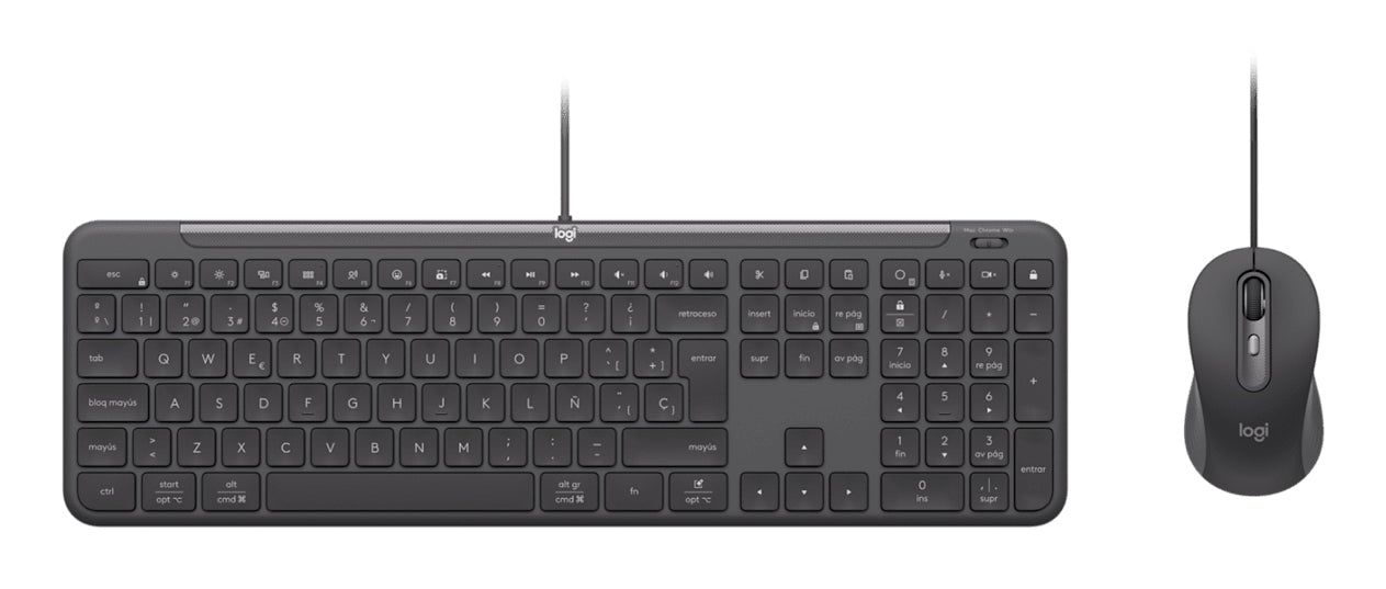 Logitech 920-013347 teclado Ratón incluido Hogar / Oficina USB QWERTY Nórdico Grafito