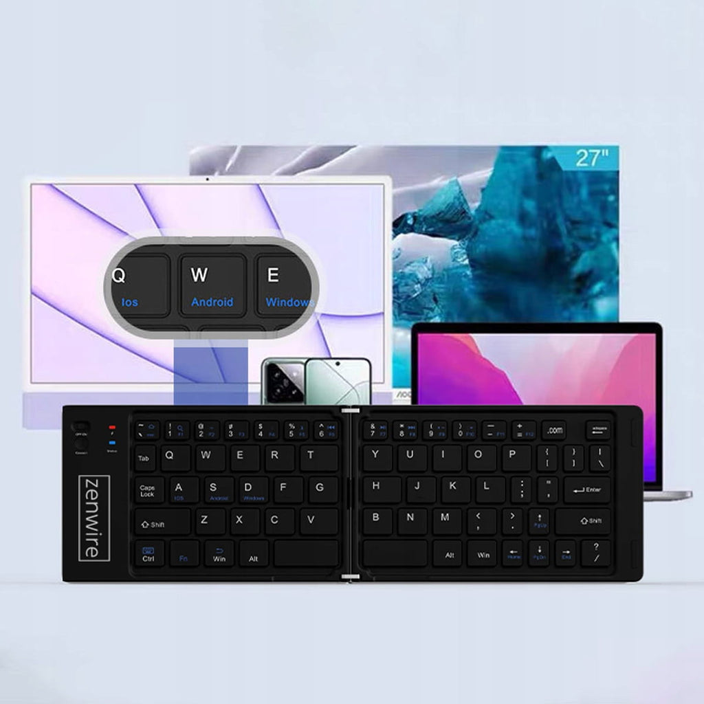 Mini-clavier Bluetooth pliable sans fil pour tablette et téléphone USB-C Zenwire WLK-610