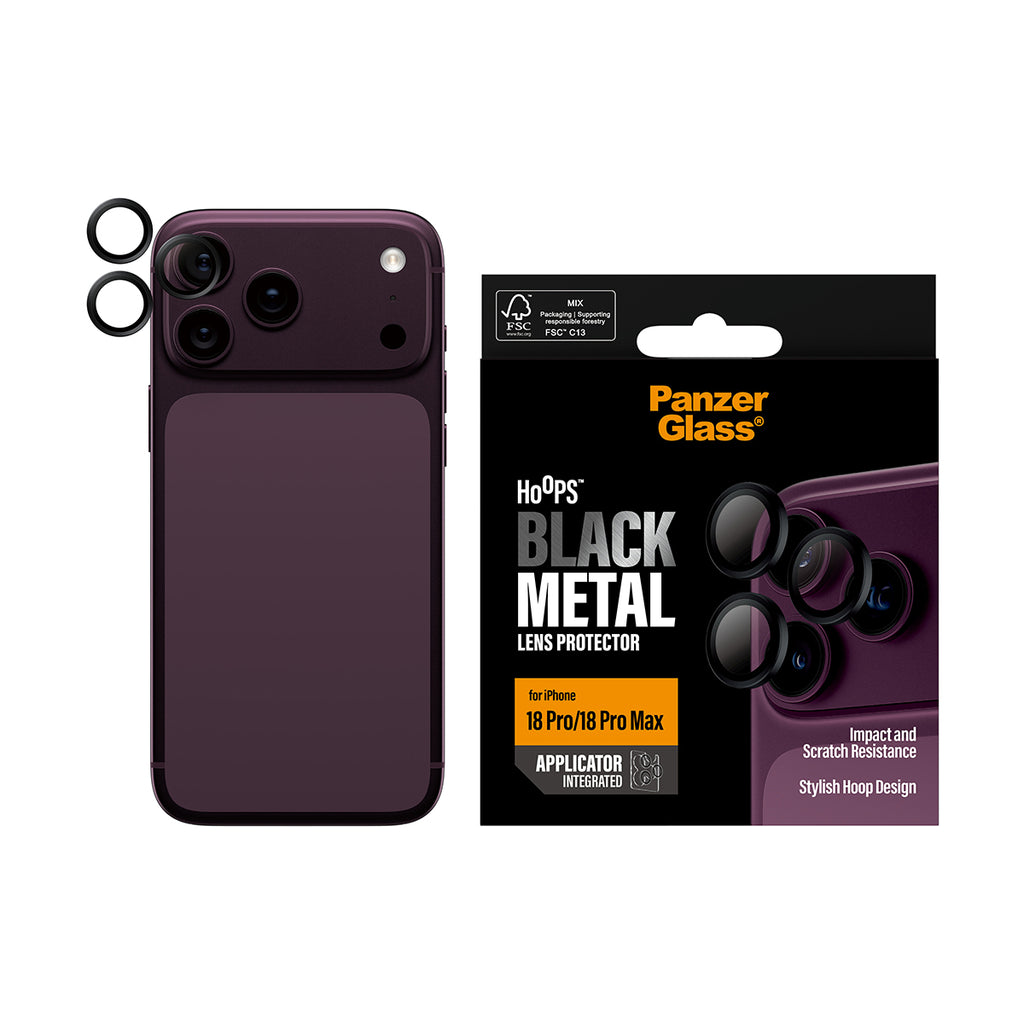 PanzerGlass ® Hoops® Camera Lens Protector Black iPhone 2026 Pro | 2026 Pro Max Protection d'écran transparent 1 pièce(s