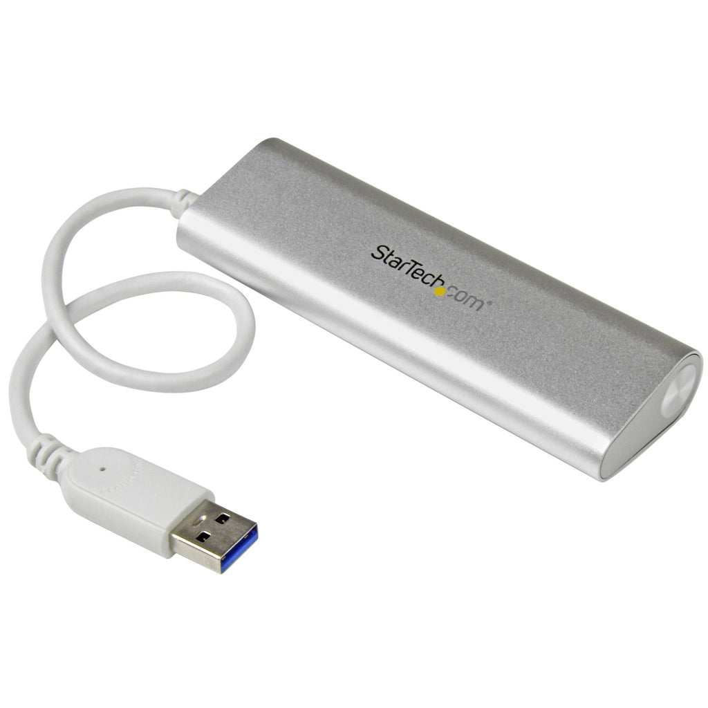 StarTech.com Hub USB 3.0 à 4 Ports avec Gigabit Ethernet, USB-A 5Gbps, Design Robuste en Aluminium