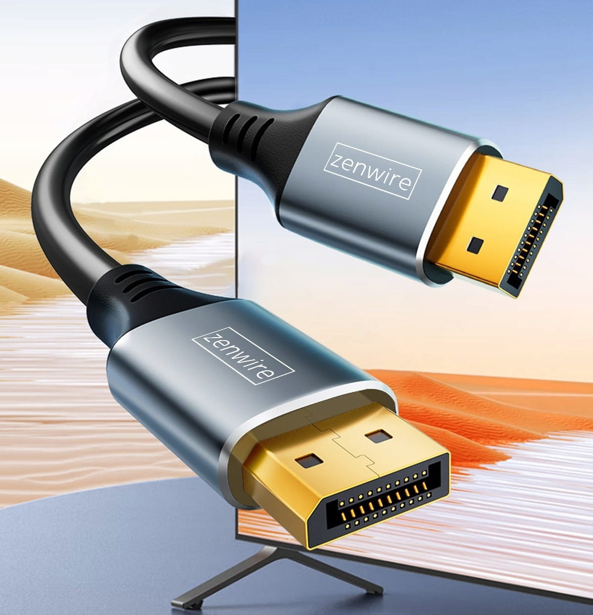 Câble DisplayPort 1.4 2K 4K 144 Hz 8K 60 Hz, de DisplayPort vers téléviseur, PC ou écran, 3 m, Zenwire ZC-14