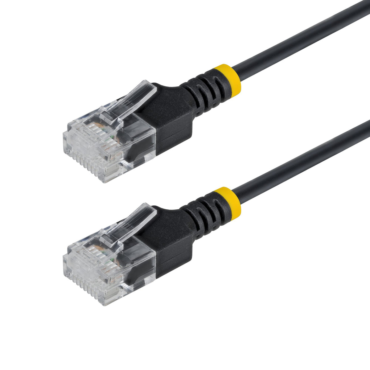 StarTech.com Câble Ethernet CAT6a Ultrafin Noir de 15cm, Sans Accroc, FTP, Fil de Cuivre Nu Pur, Cordon Patch Réseau RJ4