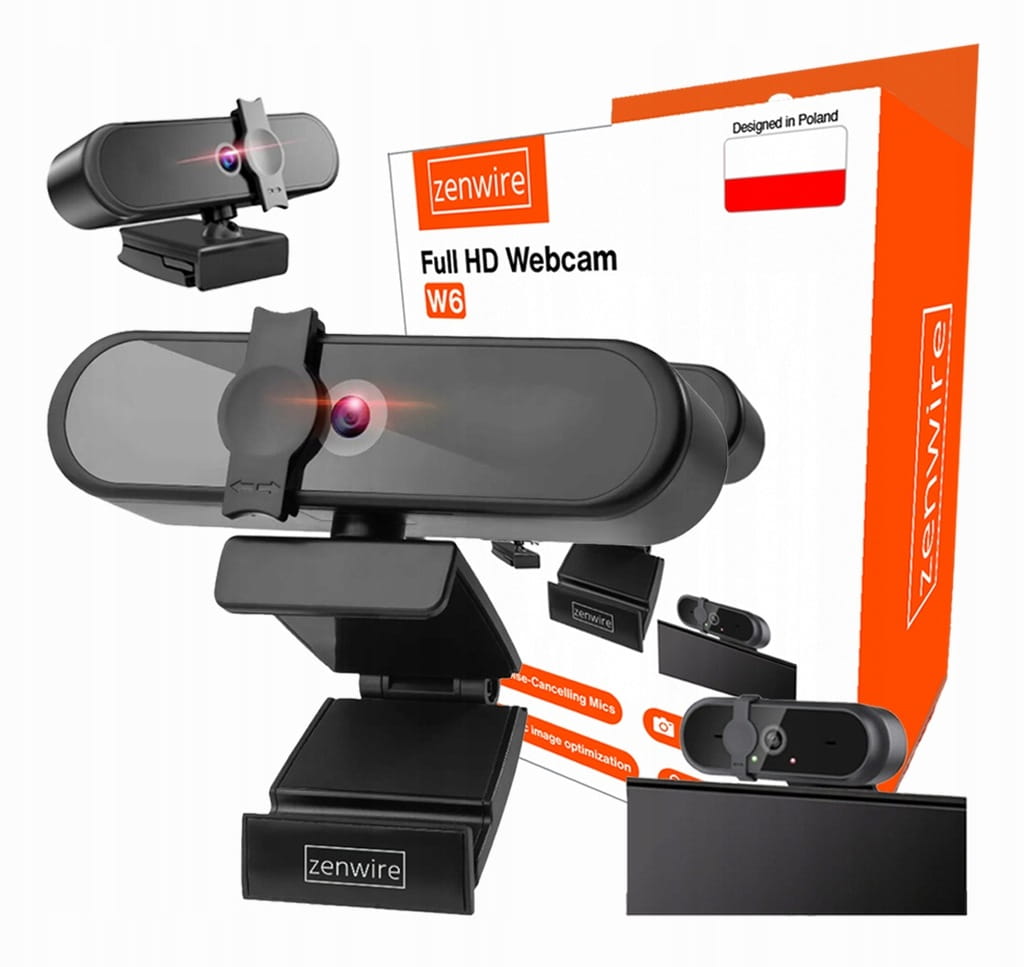 Webcam avec microphone pour ordinateur, USB 3.0, cache, Full HD 1080p, Zenwire W6