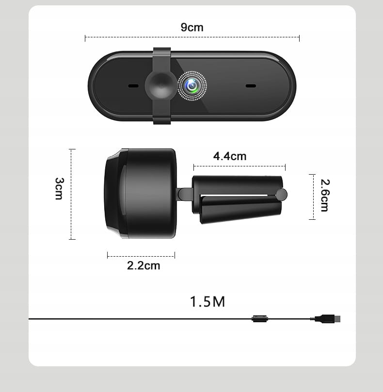 Webcam avec microphone pour ordinateur, USB 3.0, cache, Full HD 1080p, Zenwire W6