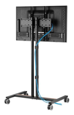 Manhattan Support sur roulettes pour TV/moniteurs, écrans 34" à 55", Compatibilité VESA : de 200x200 à 400x400 mm (vérifiez les dimensions des quatre trous de fixation à l’arrière), charge max. 35 kg, hauteur réglable sur 4 niveaux