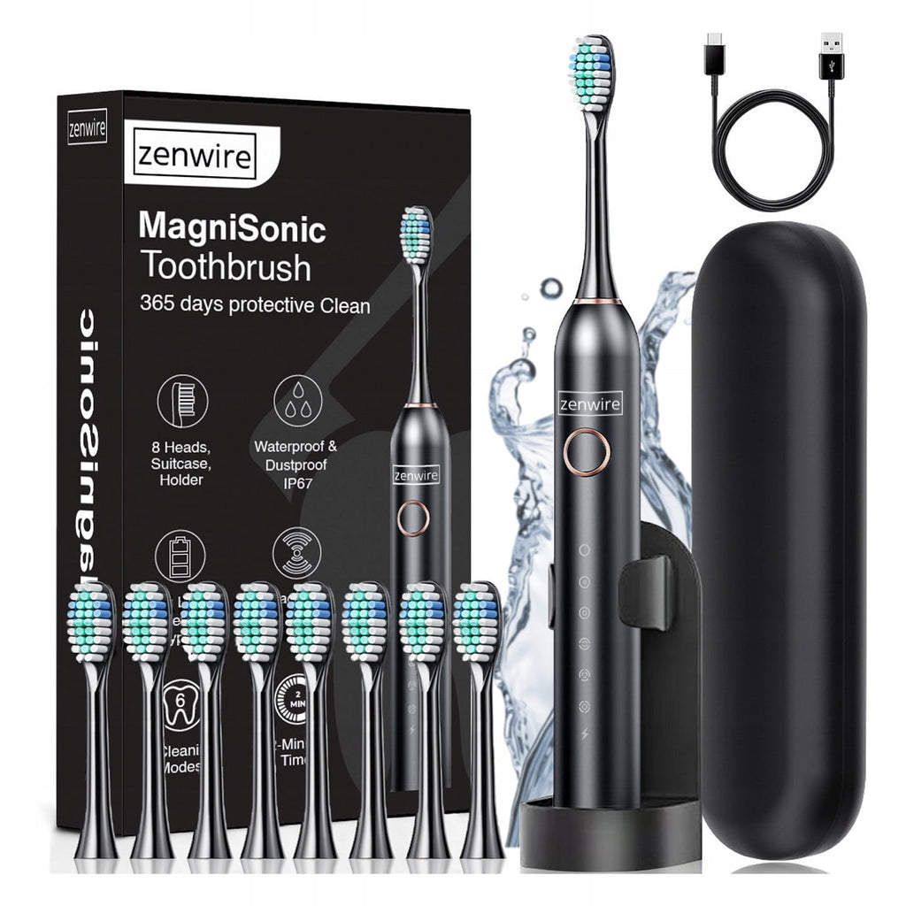 Brosse à dents électrique sonique magnétique pour enfants et adultes Zenwire 506