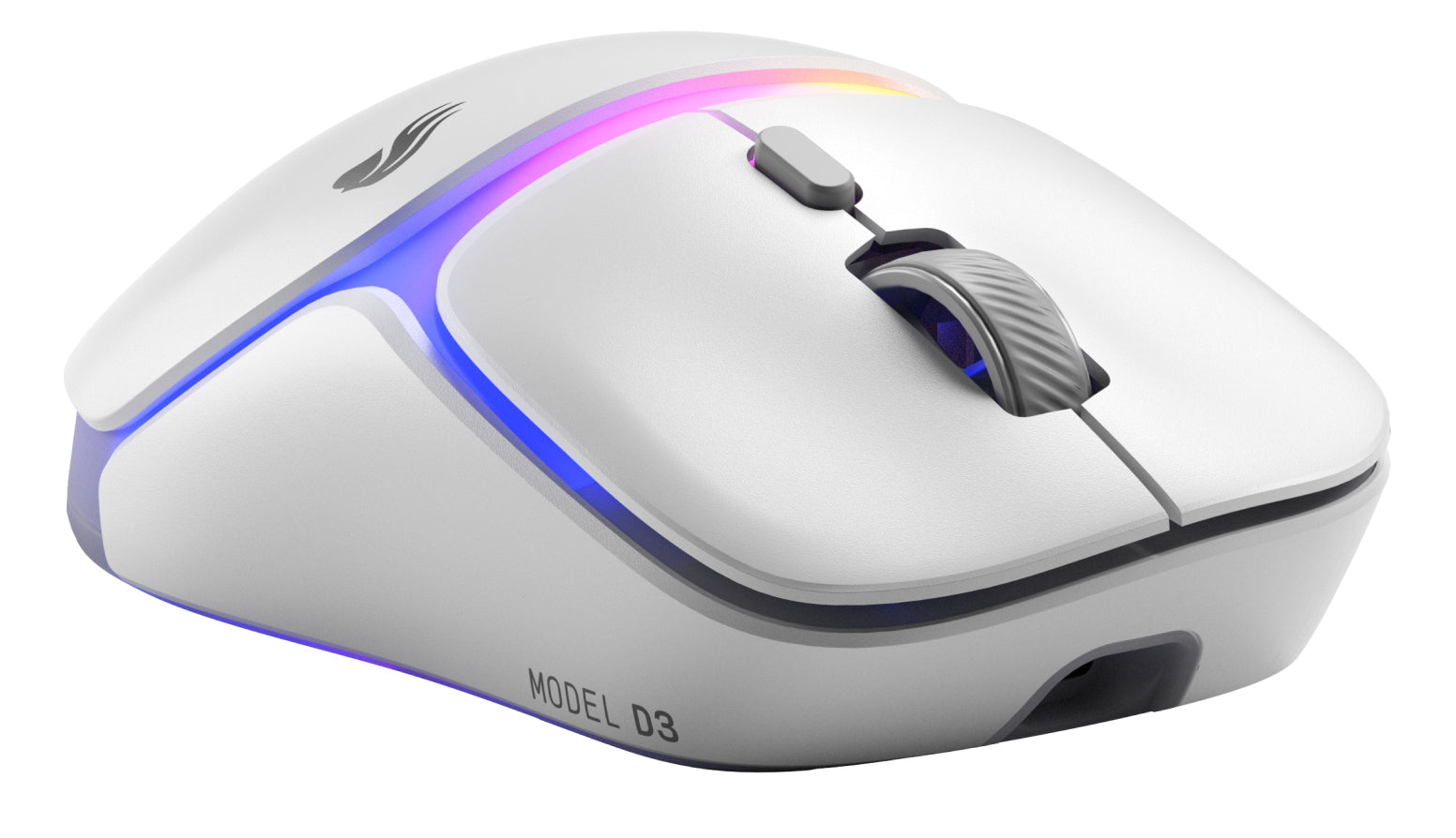 Glorious Gaming Glorious Gaming - Souris gaming sans fil Modèle D3 : Batterie échangeable InfinitePlay, Taux de rapport 8 kHz, Switch optiques 130M de clics, Ultralégère 69 g, Capteur optique 30k DPI, RGB - Blance