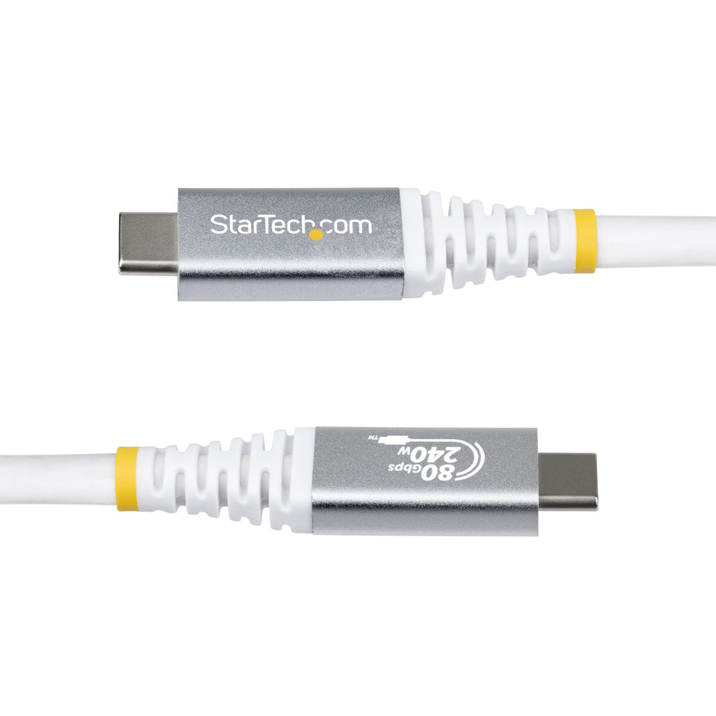 StarTech.com Câble USB4 USB-C 1,5m 80 Gbit/s 240W PD 8K 120Hz DP2.1 Blanc