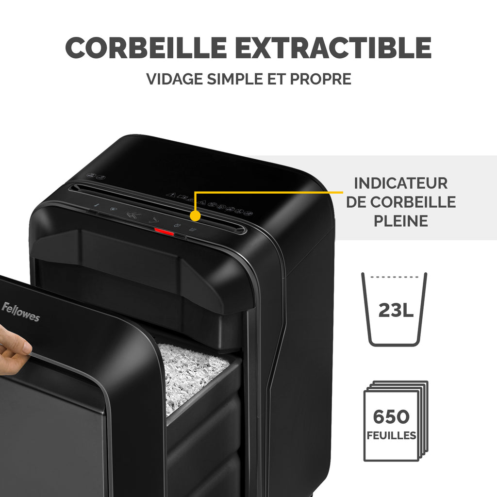 Fellowes LX Series Powershred LX211 Destructeur de Papier Micro-coupe, Noir