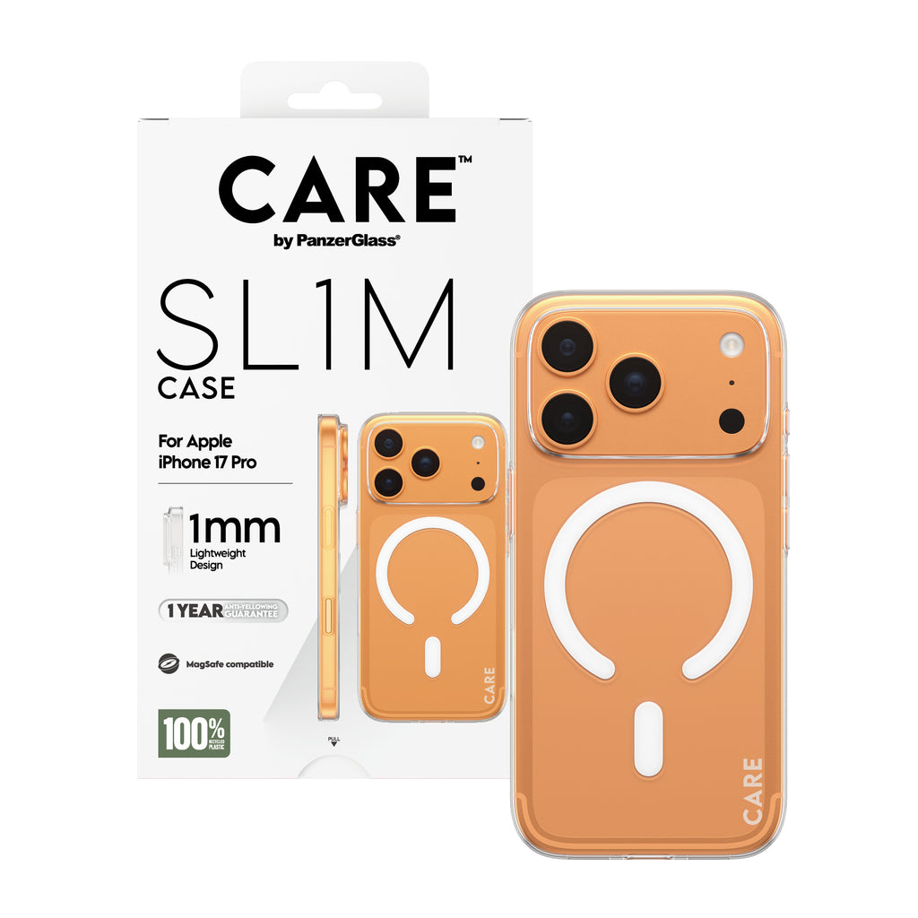 PanzerGlass CARE™ by ® SL1M Case Transparent w. MagSafe iPhone 17 Pro coque de protection pour téléphones portables Hous