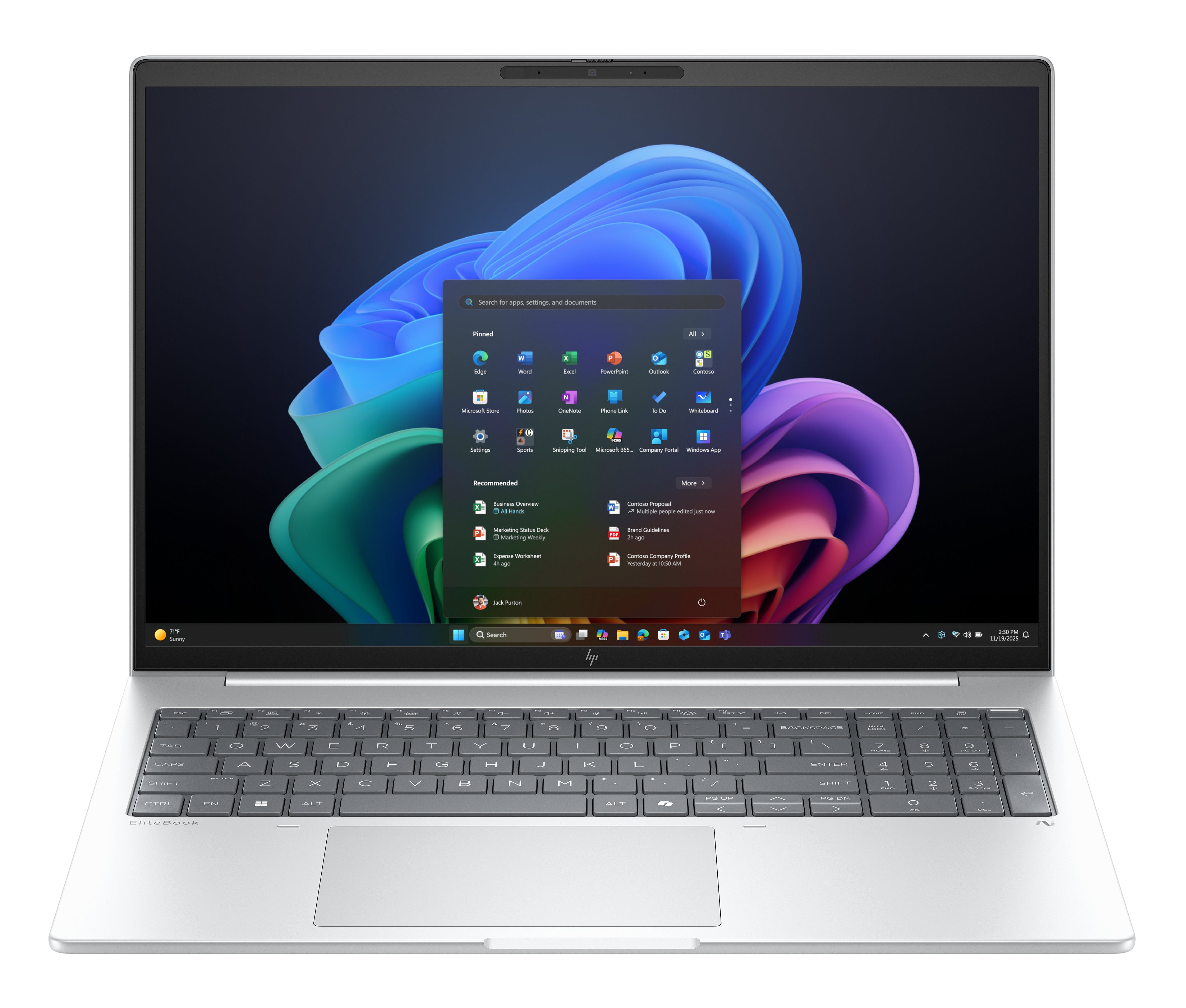 HP EliteBook 8 G1i Next Gen AI PC Copilot+ PC Intel Core Ultra 7 256V Laptop 40.6 cm (16") WUXGA 16 GB LPDDR5x-SDRAM 512 GB SSD Wi-Fi 7 (802.11be) Windows 11 Pro Silver