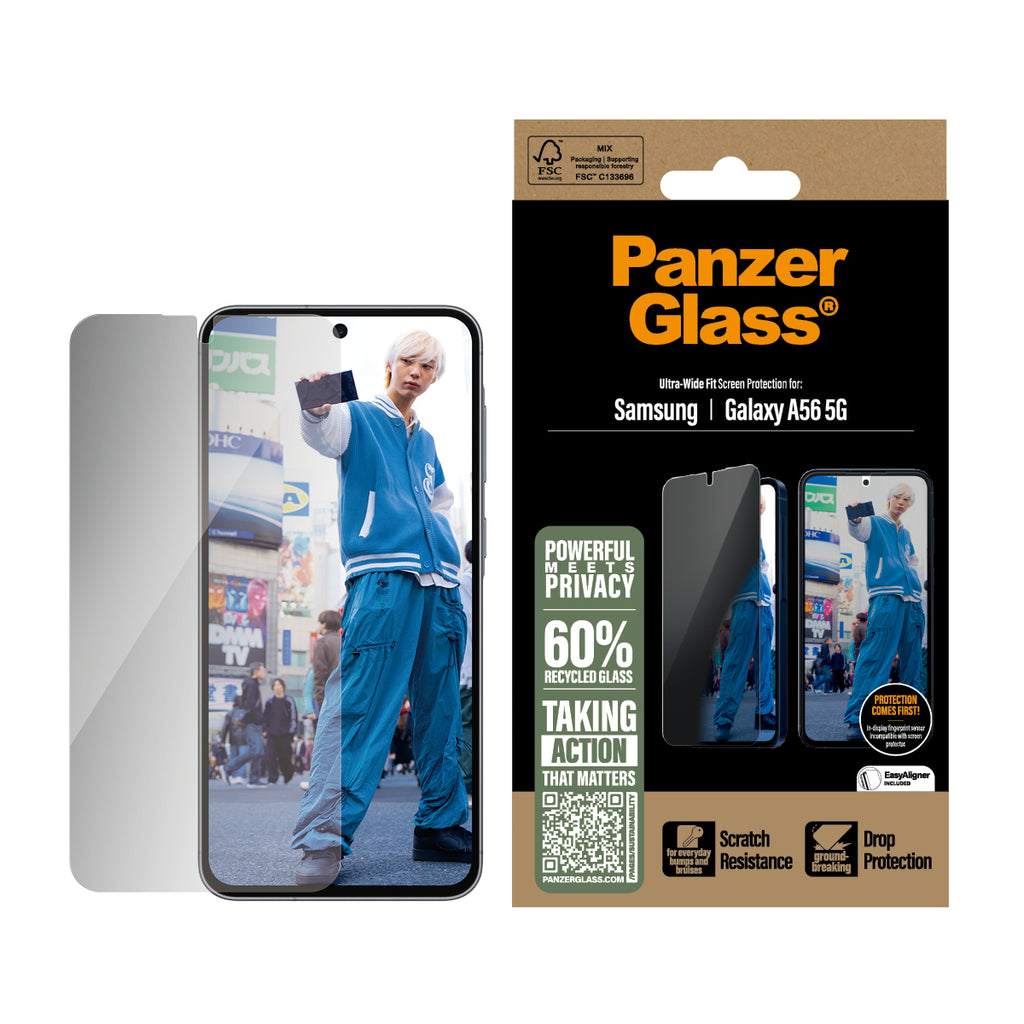 PanzerGlass ® 2-Way Privacy Screen Protector Samsung Galaxy A56 5G | Ultra-Wide Fit Protection d'écran transparent 1 pièce(s)